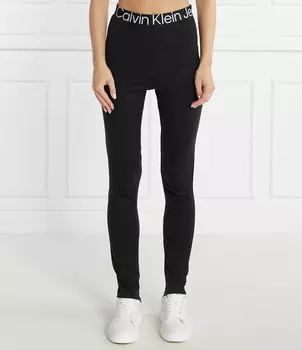 Леггинсы CALVIN KLEIN JEANS LOGO TAPE MILANO Slim Fit, черный