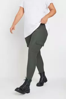 Леггинсы Cargo в рубчик Yours Curve, серый