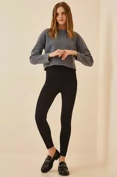 Леггинсы - Черный - Высокая талия Happiness stanbul, черный