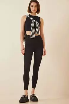 Леггинсы - Черный - Высокая талия Happiness stanbul, черный