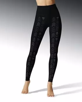 Леггинсы City с принтом «Город» черного и рисунком спереди, плотность 100 ден Hyd, черный