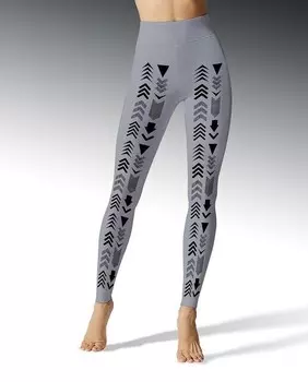 Леггинсы City с принтом «Город» черного и рисунком спереди, плотность 100 ден Hyd, сиреневый