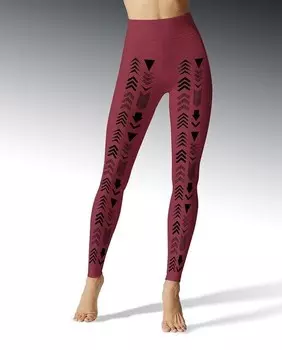 Леггинсы City с принтом «Город» черного и рисунком спереди, плотность 100 ден Hyd, фуксия