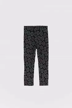 Леггинсы Coccodrillo черный с цветными лицами