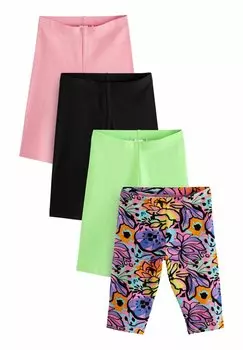 Леггинсы Cropped 4 Standard Pack Next, цвет pink black lime green bright tropical