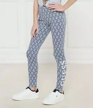 Леггинсы детские Guess с фирменным принтом, синий