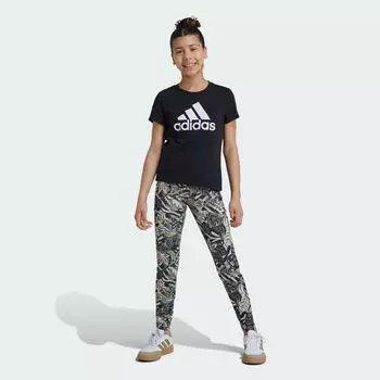 Леггинсы Disney Disney King Lion King Adidas, цвет Tent Green/Simple Brown/Carbon/Chalk White