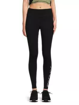 Леггинсы DKNY Sport с логотипом и высокой талией, черный/белый