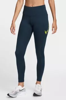 Леггинсы для бега длиной 7/8 со средней посадкой Nike, синий