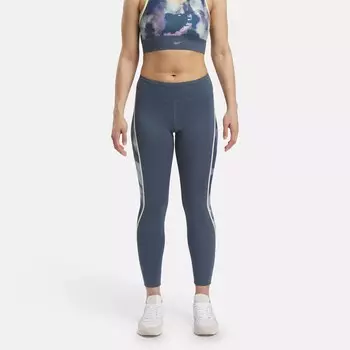 Леггинсы для бега со сплошным принтом Reebok, синий