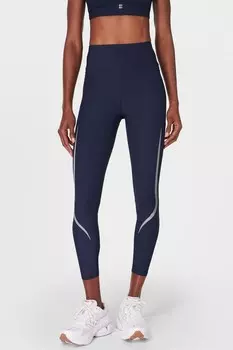 Леггинсы для бега Zero Gravity 7/8 с подсветкой Sweaty Betty, синий