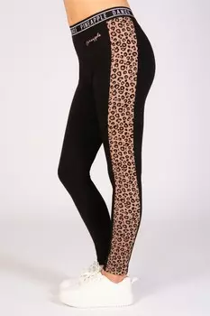 Леггинсы для девочек с леопардовым принтом Pineapple, черный