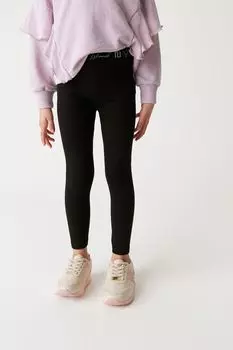 Леггинсы для девочек с поясом с монограммой River Island, черный