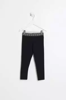 Леггинсы для девочек с поясом в форме сердечка River Island, черный