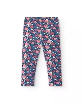 Леггинсы для девочек с принтом в виде сердечек и цветов Tuc tuc, мультиколор