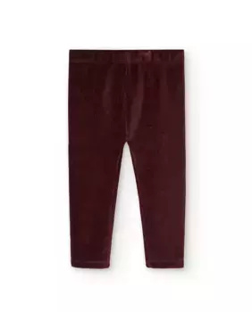 Леггинсы для девочки из вельветовой ткани с эластичной резинкой на талии Boboli, темно-коричневый