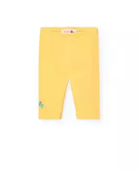 Леггинсы для девочки-пиратки с деталями на ноге Boboli, желтый