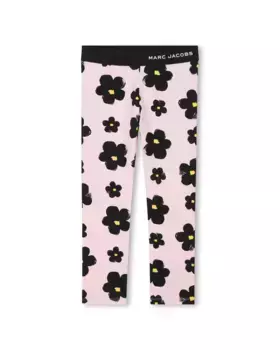 Леггинсы для девочки розового цвета с цветами Marc Jacobs, цвет Rosa