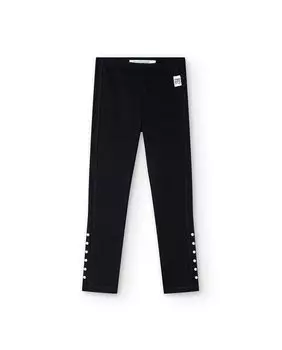 Леггинсы для девочки с декоративными пуговицами Boboli, черный