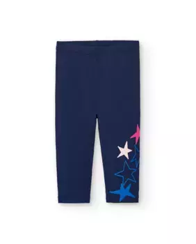 Леггинсы для девочки темно-синего цвета с яркими звездами Tuc tuc