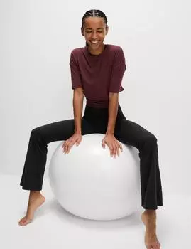 Леггинсы для йоги с высокой талией и рубчатым узором Goodmove, черный