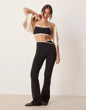 Леггинсы для йоги Tala DayFlex с завышенной талией, расклешенные, черного цвета