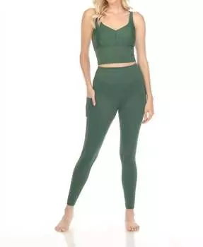 Леггинсы для йоги Yolanda в цвете Forest Green One Essence