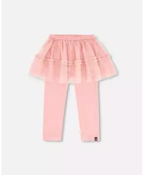 Леггинсы для маленьких девочек с тюлевой юбкой розового цвета – для малышей, ребенок Deux Par Deux, розовый