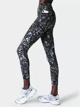 Леггинсы для спортзала Sweaty Betty Power 7/8, серые в яблоках