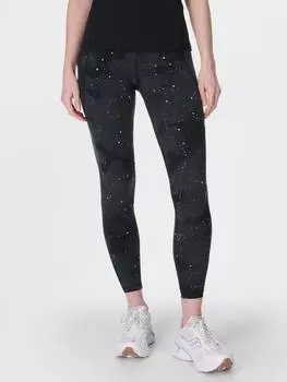 Леггинсы для тренировок power 7/8 Sweaty Betty, цвет Ultra Black Ditsy Star Print