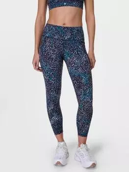 Леггинсы для тренировок power 7/8 Sweaty Betty, цвет Blue Aurora Print