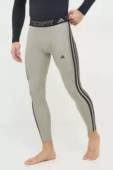 Леггинсы для тренировок Techfit adidas Performance, зеленый