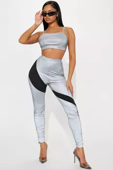 Леггинсы Fashion Nova N1867SET, серебряный