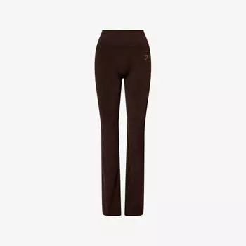 Леггинсы Gymshark бесшовные расклешенные, коричневый