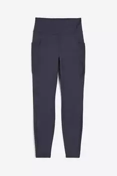 Леггинсы H&M DryMove Pocket-detail Sports, стальной-синий