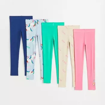 Леггинсы H&M Kids Cotton, 5 предметов, мультиколор