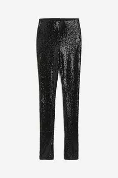 Леггинсы H&M Sequined, черный
