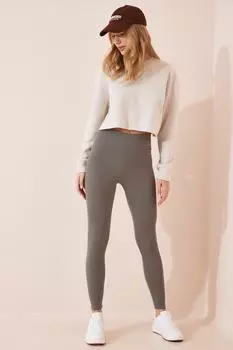 Леггинсы - Хаки - Высокая талия Happiness stanbul