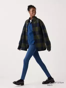 Леггинсы heattech ultra stretch джинсовые, длинные Uniqlo, синий