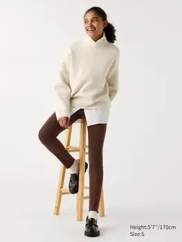 Леггинсы heattech ultra stretch с высокой посадкой Uniqlo, коричневый