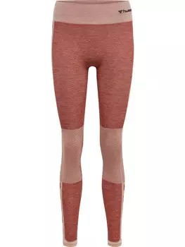 Леггинсы Hummel Hmlclea Seamless Mid Waist Tights, цвет WITHERED ROSE/ROSE TAN MELANGE