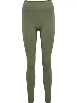Леггинсы Hummel Hmlmt Define Seaml Scrunch Tights, цвет DEEP LICHEN GREEN