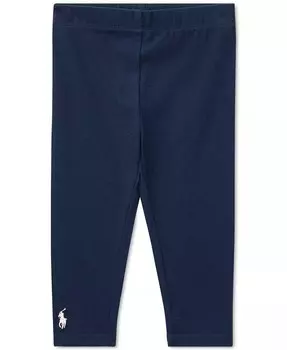 Леггинсы из эластичного хлопка для маленьких девочек Polo Ralph Lauren, синий