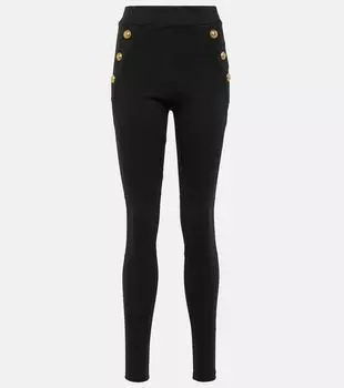 Леггинсы из джерси Balmain, черный