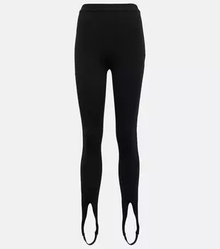 Леггинсы из джерси со штрипками SAINT LAURENT, черный