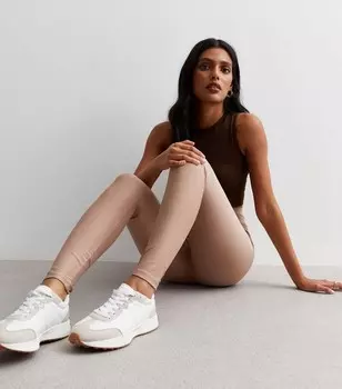 Леггинсы из джерси в рубчик New Look, песочный