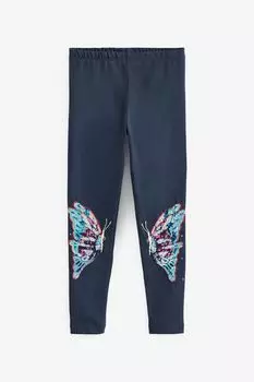 Леггинсы из голубого джерси с пайетками Monsoon, синий