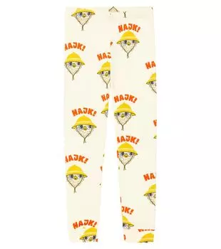 Леггинсы из хлопкового джерси для походов Mini Rodini, мультиколор