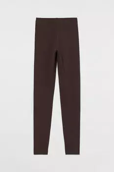 Леггинсы из хлопкового джерси H&M, коричневый