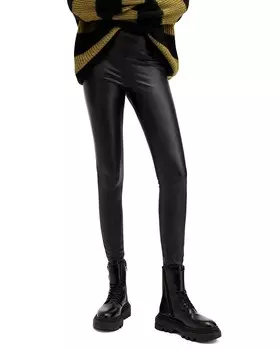Леггинсы из искусственной кожи ALLSAINTS Cora, черный